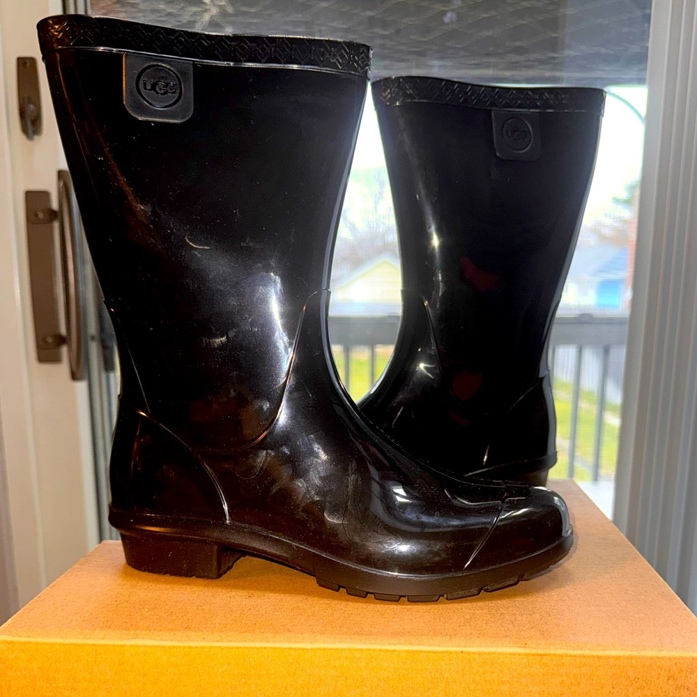 KIDS SIZE 3 BLACK UGG RAANA 1014340K RAIN BOOTS WATERPROOF